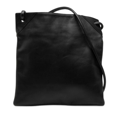 Bottega Veneta Vintage Shoulder Bag Black Leather