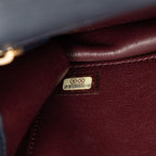 Chanel Chez Blanc Stitch CC Logo Chain Shoulder Bag Navy Gold Leather — view 6