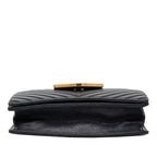 Chanel Chez Blanc Stitch CC Logo Chain Shoulder Bag Navy Gold Leather — view 3