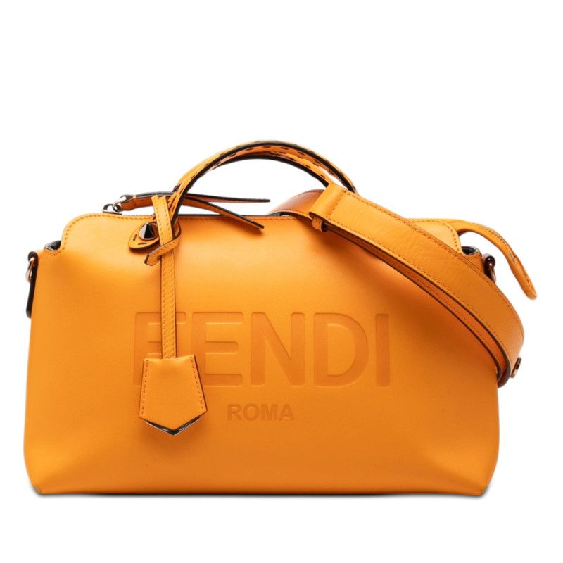 Fendi by the Way 2-Way Shoulder Bag Orange Leather