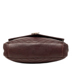 Saint Laurent Carre YSL Logo Chain Shoulder Bag 2-Way Dark Brown Leather — view 3