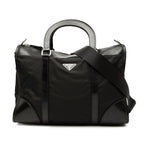Prada 2-Way Shoulder Bag Black Nylon Leather