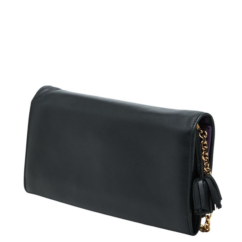 Loewe Anagram Wallet Chain Black Leather 1- Shoulder — view 2