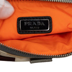 Prada Camouflage Clutch Pouch Brown Beige Black Nylon Leather — view 5