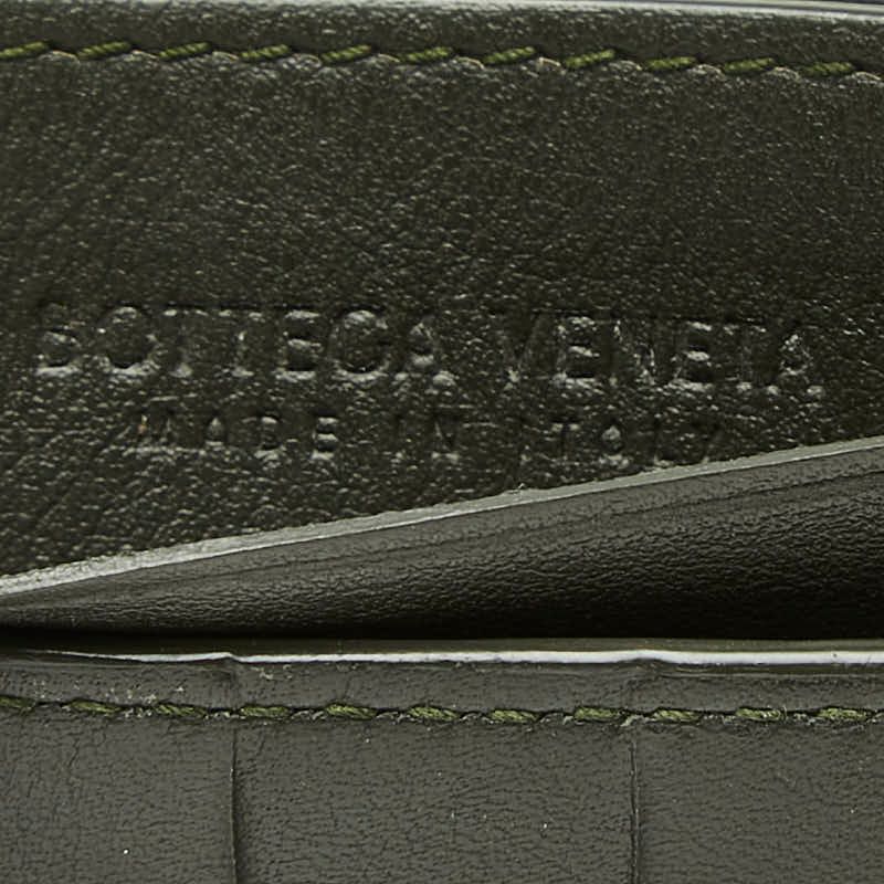 Bottega Veneta Intrecciato Card Case Khaki Green Leather — view 6