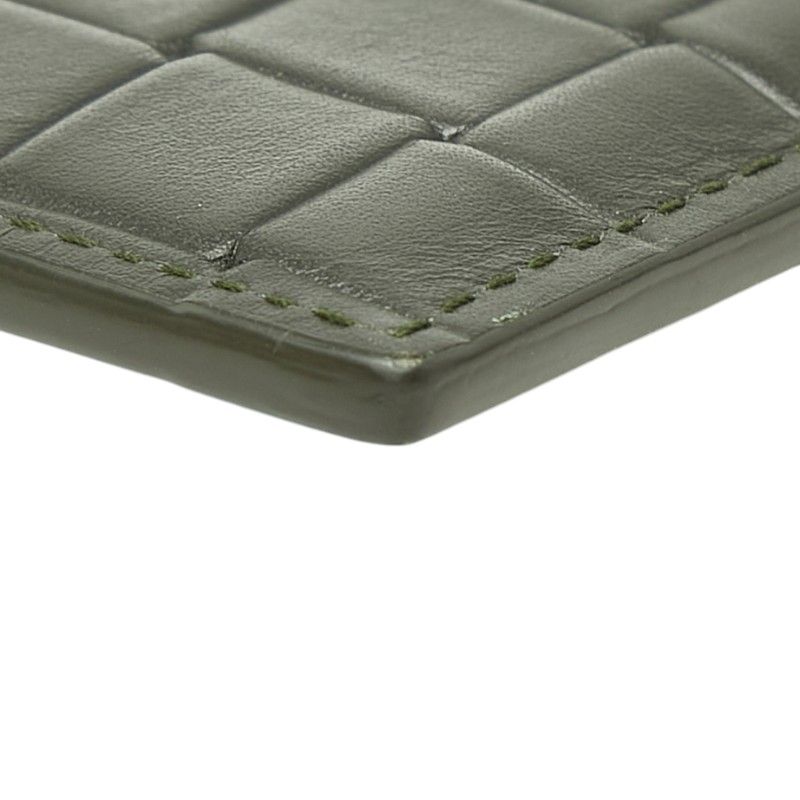 Bottega Veneta Intrecciato Card Case Khaki Green Leather — view 4