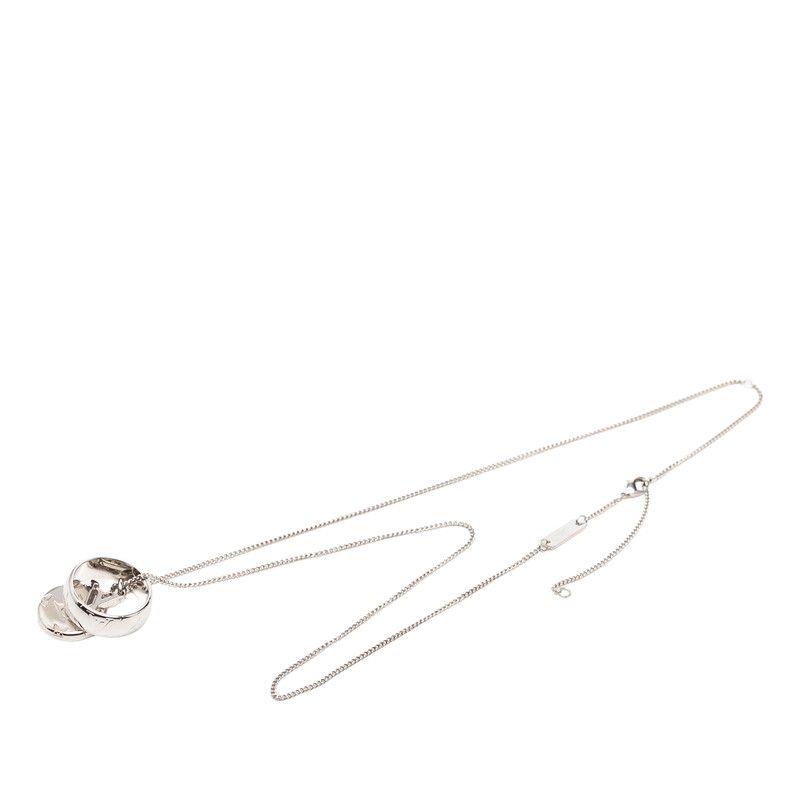 Louis Vuitton Monogram Chain Pendant Silver Metal — view 3
