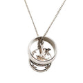 Louis Vuitton Monogram Chain Pendant Silver Metal
