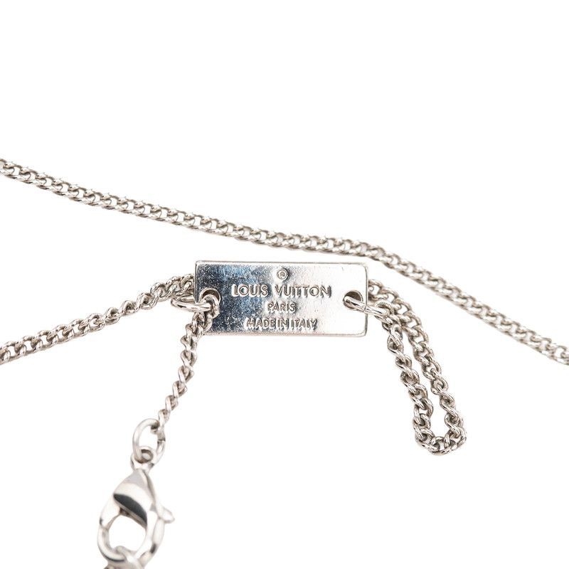 Louis Vuitton Monogram Chain Pendant Silver Metal — view 7