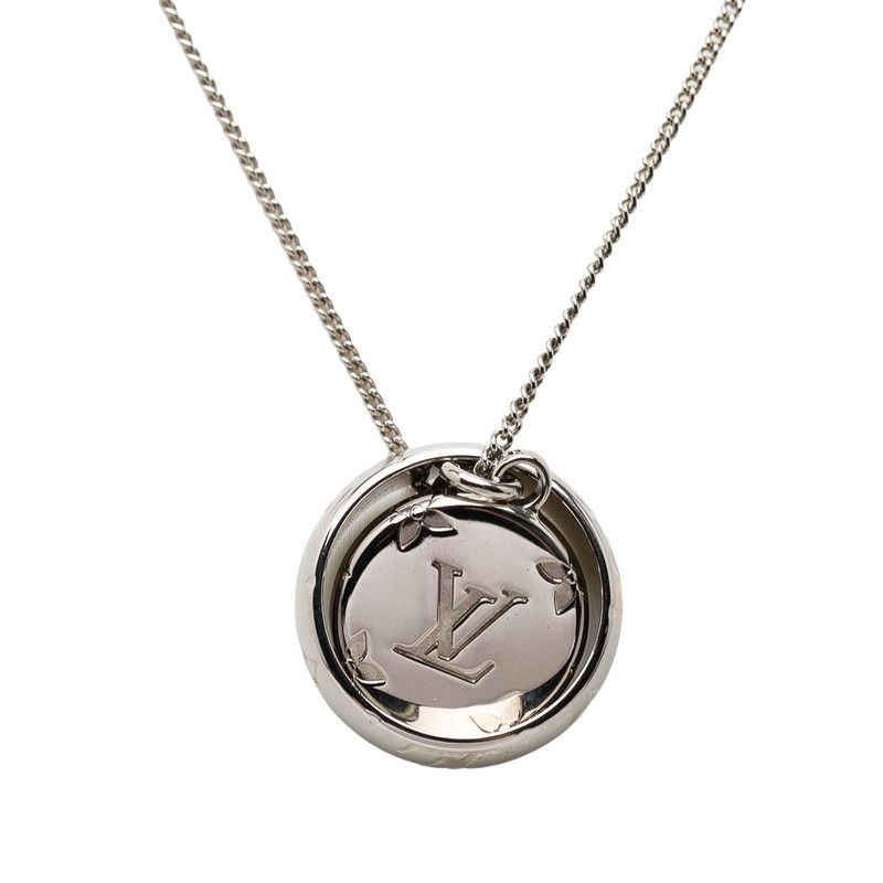 Louis Vuitton Monogram Chain Pendant Silver Metal — view 2