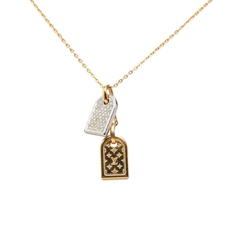 Louis Vuitton Nanogram Collier Precious Chain Pendant Gold Silver