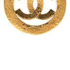 Chanel CC Logo Vintage Round Brooch 94 Gold Plated — view 3