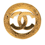 Chanel CC Logo Vintage Round Brooch 94 Gold Plated — view 2