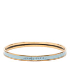 Hermes Uni XS Enamel Bracelet Gold Blue Plated
