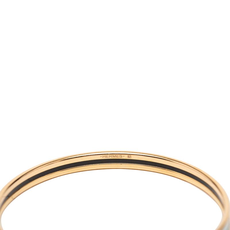Hermes Uni XS Enamel Bracelet Gold Blue Plated — view 4