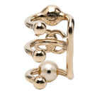 Chanel CC Logo Earrings 22 Silver Metal Faux Pearl Rhinestone — view 3