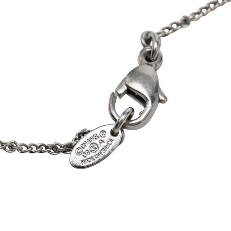 Chanel Chain Pendant 08 Silver Metal Faux Pearl Rhinestone — view 5