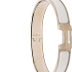 Hermes Click HH T5 XL Enamel Bracelet Silver White Metal — view 4