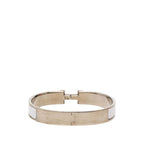 Hermes Click HH T5 XL Enamel Bracelet Silver White Metal — view 3