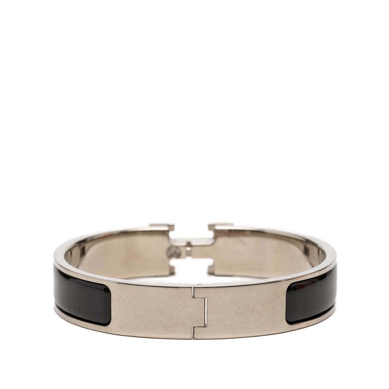 Hermes Click PM Enamel Bracelet Silver Black Metal — view 3