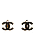 Chanel CC Logo Earrings 02 Gold Black Plated