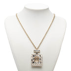 Chanel CC Logo Perfume Bottle Chain Pendant 24 Gold Plated Rhinestone — view 6