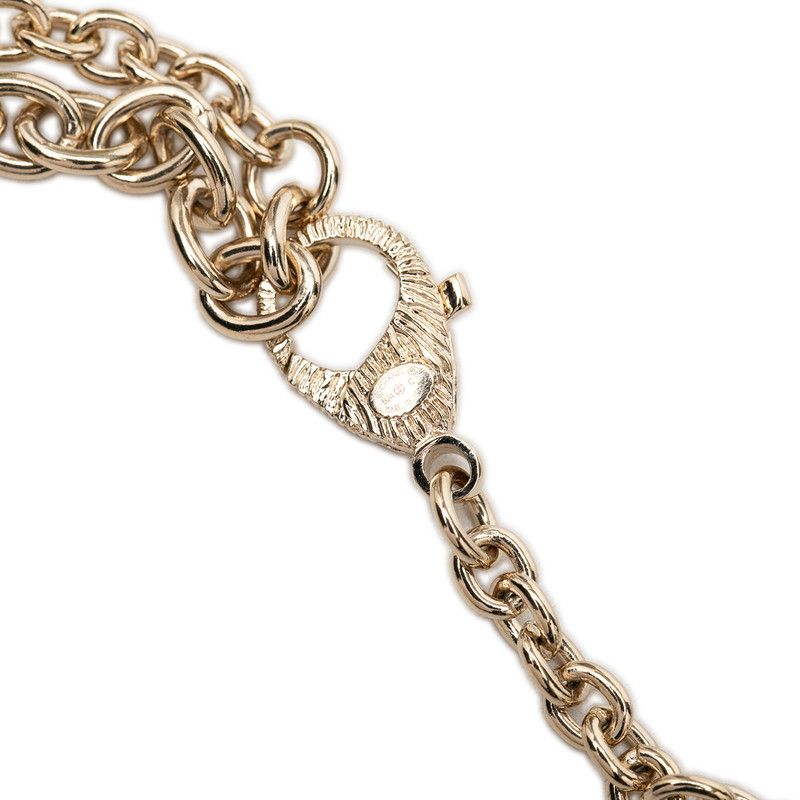 Chanel CC Logo Perfume Bottle Chain Pendant 24 Gold Plated Rhinestone — view 5