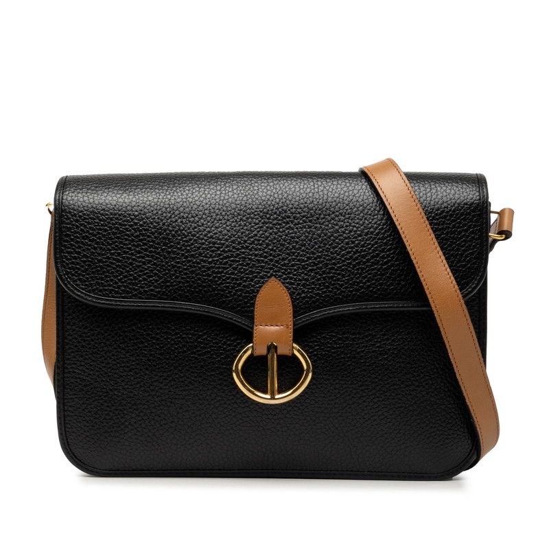 Dior Crossbody Shoulder Bag Black Brown Leather