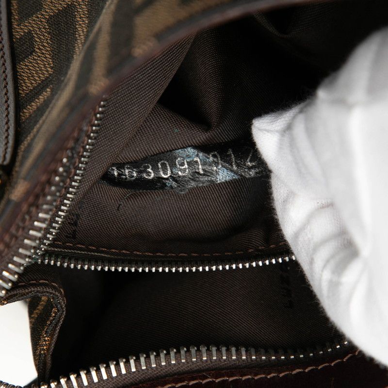 Fendi Zucca Handbag Brown Canvas Leather — view 6