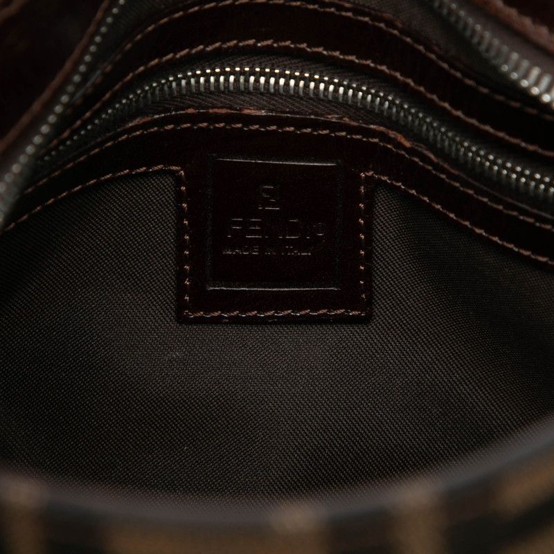 Fendi Zucca Handbag Brown Canvas Leather — view 5