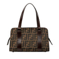 Fendi Zucca Handbag Brown Canvas Leather