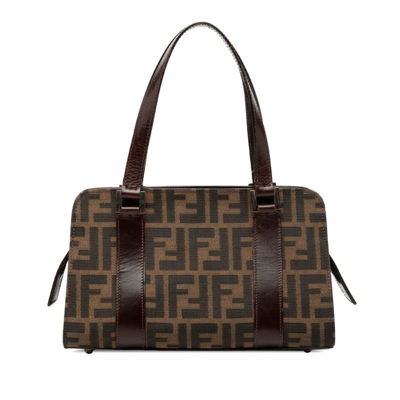 Fendi Zucca Handbag Brown Canvas Leather