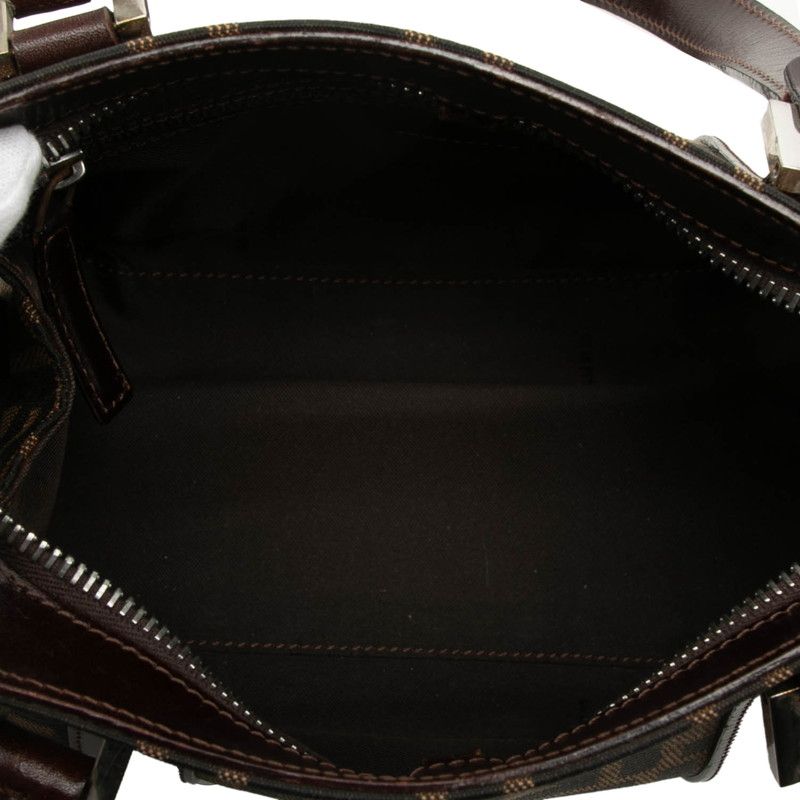 Fendi Zucca Handbag Brown Canvas Leather — view 4