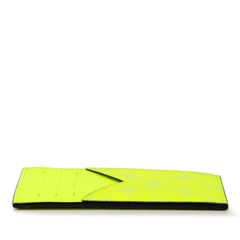 Louis Vuitton Monogram Fragment Case Coin Yellow Taigarama — view 3