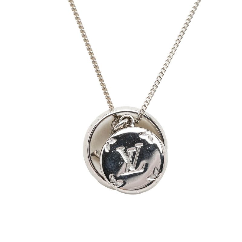 Louis Vuitton Monogram Chain Pendant Silver Metal — view 2
