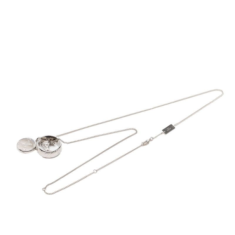Louis Vuitton Monogram Chain Pendant Silver Metal — view 3