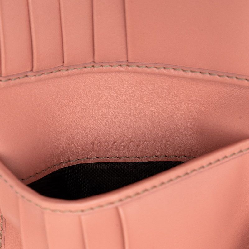 Gucci Guccissima Logo Plate Bifold Wallet Pink Leather — view 5