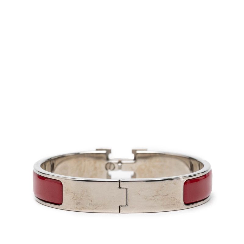 Hermes Click PM Enamel Bracelet Silver Red Metal — view 3