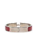 Hermes Click PM Enamel Bracelet Silver Red Metal — view 3