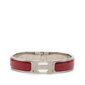 Hermes Click PM Enamel Bracelet Silver Red Metal