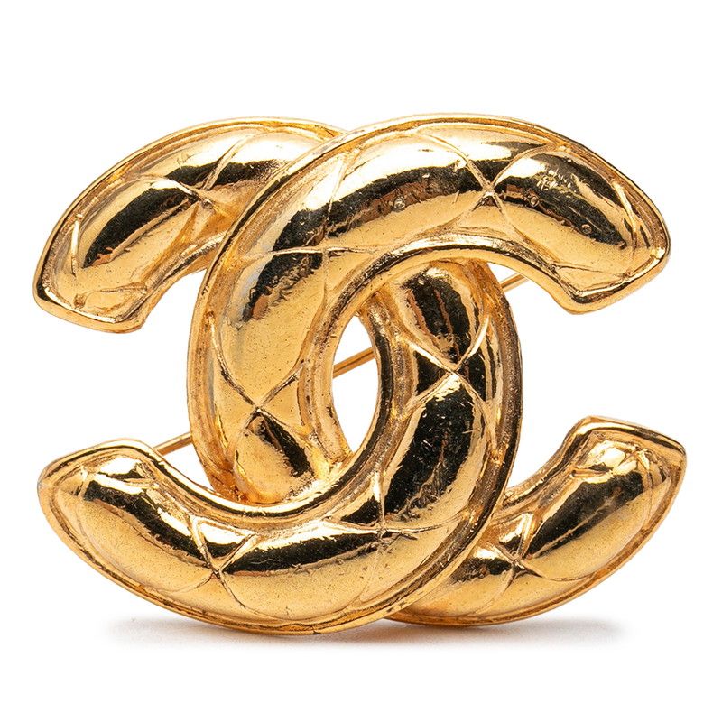 Chanel CC Logo Brooch Gold Plated