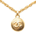 Chanel Vintage CC Logo Chain Necklace Gold Plated
