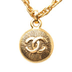 Chanel Vintage CC Logo Chain Necklace Gold Plated — view 2
