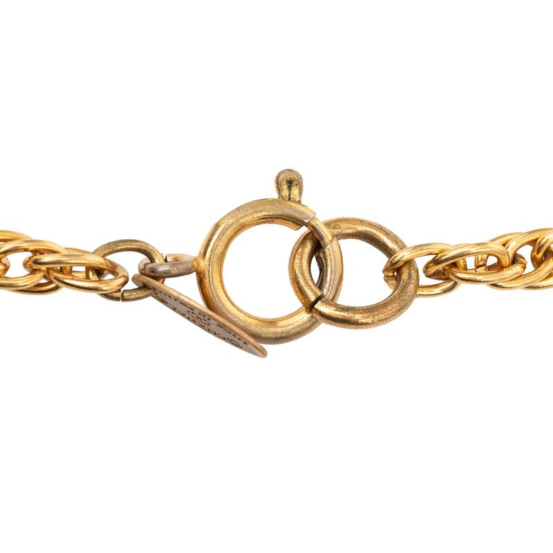 Chanel Vintage CC Logo Chain Necklace Gold Plated — view 5