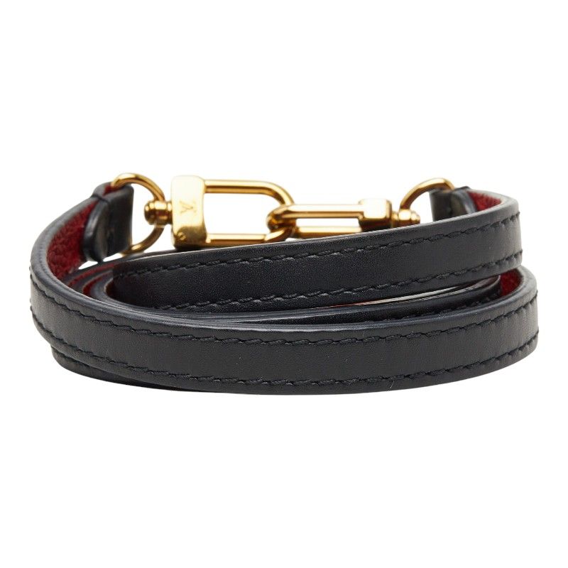 Louis Vuitton Shoulder Strap Navy Leather — view 3