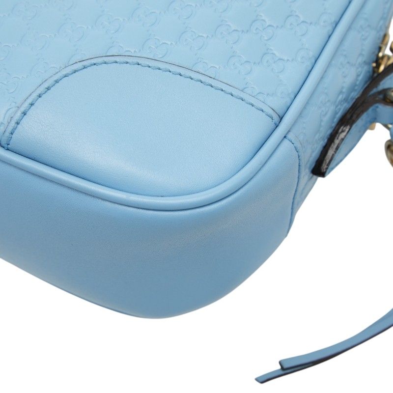 Gucci Micro Guccissima Crossbody Shoulder Bag Blue Leather — view 6