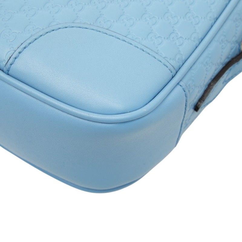 Gucci Micro Guccissima Crossbody Shoulder Bag Blue Leather — view 4