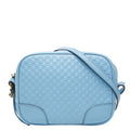 Gucci Micro Guccissima Crossbody Shoulder Bag Blue Leather