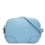 Gucci Micro Guccissima Crossbody Shoulder Bag Blue Leather