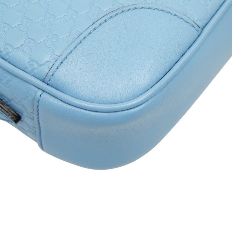 Gucci Micro Guccissima Crossbody Shoulder Bag Blue Leather — view 5